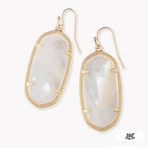 Kendra Scott White Mother-of-Pearl Gold Drop Earrings